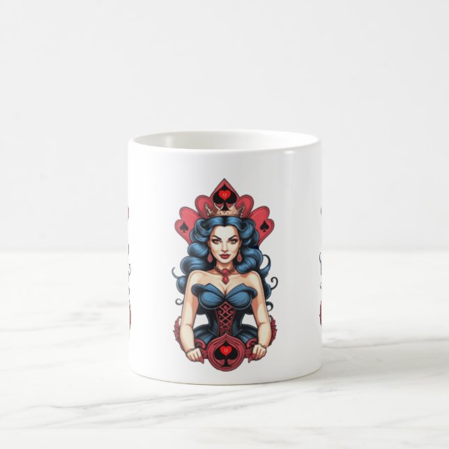 Caneca De Café Rainha de Espadas Thunder_Cove (Centro)