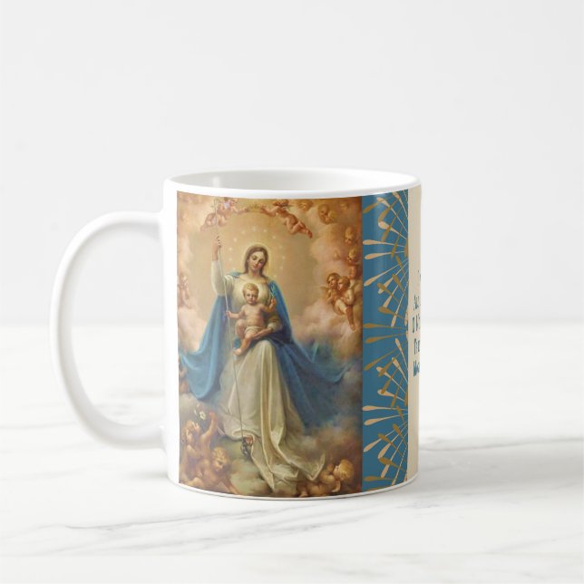 Caneca De Café Rainha de Mary de anjos de Jesus do céu (Esquerda)