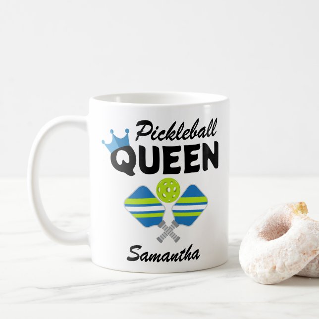 Caneca de Café Rainha de Pickleball (Com Donut)