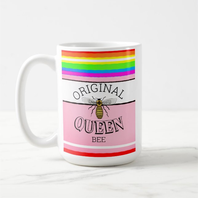 Caneca De Café Rainha de Riscas de Abelhas Original (Esquerda)