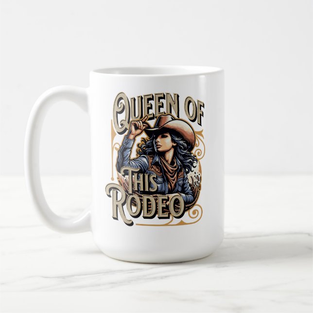 Caneca De Café Rainha deste Rodeo Azul, Presente de Garota, Chefe (Esquerda)