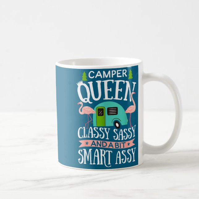 Caneca De Café Rainha do Acampamento Cly Sy Inteligente Divertido (Direita)
