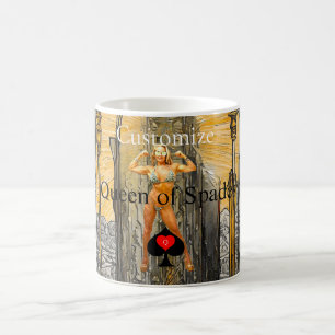 Caneca De Café Rainha do Cartão Tarot de Espadas Thunder_Cove