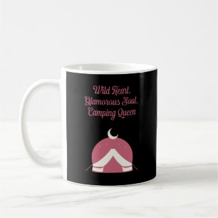 Caneca De Café Rainha do Glamping de Coração Selvagem e Alma Glam