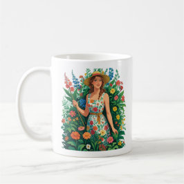 Caneca De Café Rainha do Jardim | Estética de Jardineira Floral