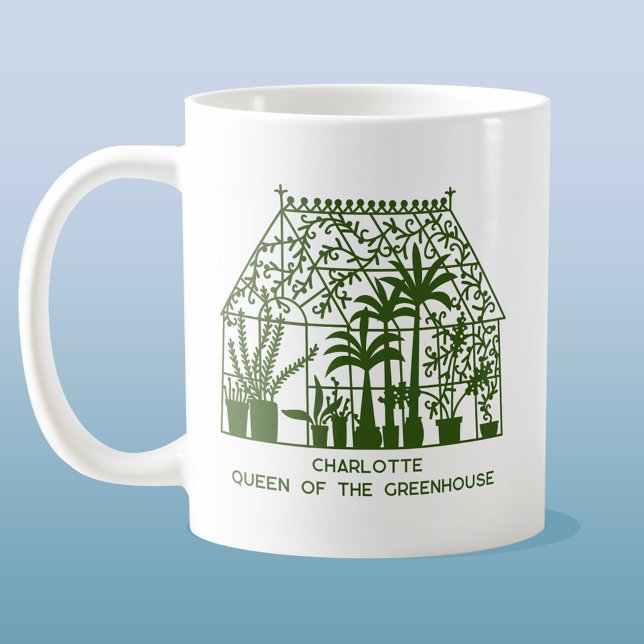 Caneca De Café Rainha do Jardim Personalizado da Estufa (Criador carregado)