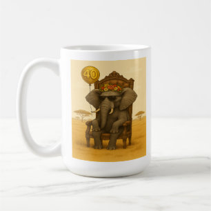 Caneca De Café Rainha dos 40 anos: Aniversário do Elefante Mug