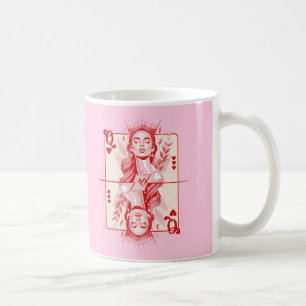 Caneca De Café Rainha dos Corações e Arte de Papoila
