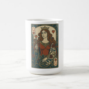 Caneca De Café Rainha dos Corações — Retrato de Arte Nouveau Rose