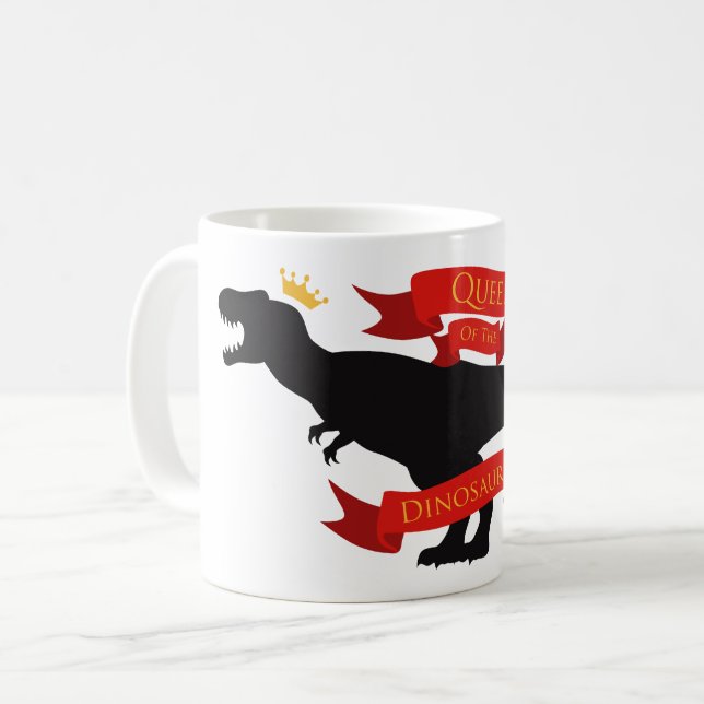 Caneca De Café Rainha dos Dinossauros (Frente Esquerda)