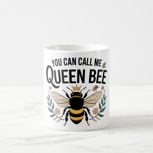 Caneca De Café Rainha Engraçada Bee (Centro)