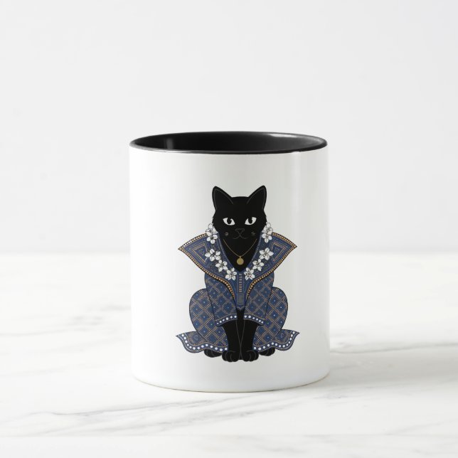 Caneca de Café Rainha Gata Batik Mística (Centro)