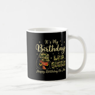 Caneca De Café Rainha Leão Mulher Negra Camuflagem Boné Zodiacal