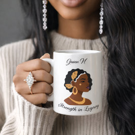 Caneca De Café Rainha N – Força na Legado Luxo História Negra