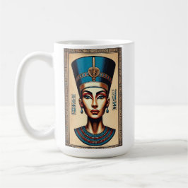 Caneca De Café Rainha Nefertiti - Beleza Egípcia Eterno