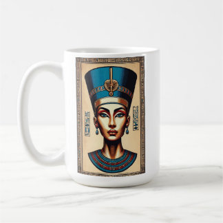 Caneca De Café Rainha Nefertiti - Beleza Egípcia Eterno
