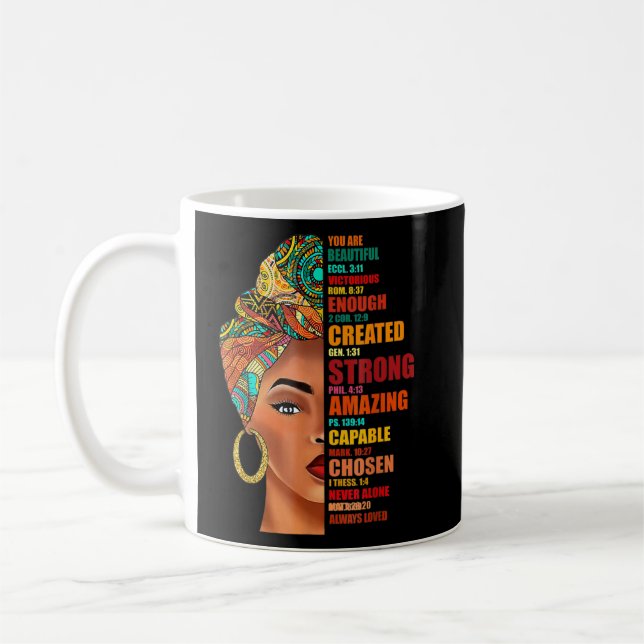 Caneca De Café Rainha Negra Lady Curly Natural Afro-Americana (Esquerda)