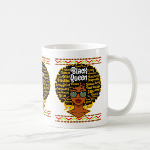 Caneca De Café Rainha Negra Melanina Mulher Junteenista Queens