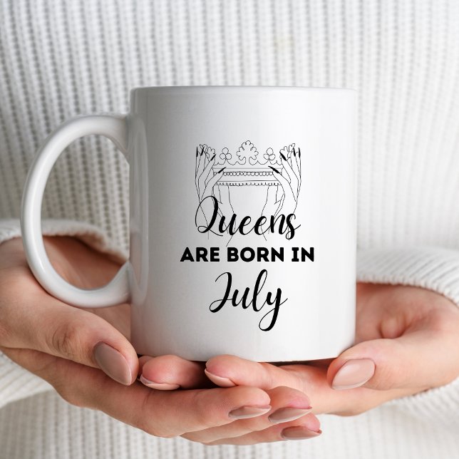 Caneca De Café Rainhas Nascem em Julho Presente de Aniversário Ca (Criador carregado)
