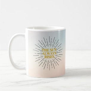 Caneca De Café Raios ouros da Esperança - O Sol sempre sobe