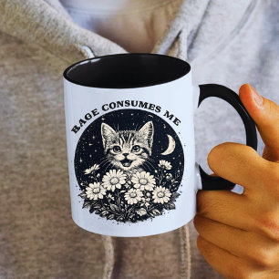 Caneca De Café Raiva de Gatinho Fofinho Me Consome Piada Sarcásti