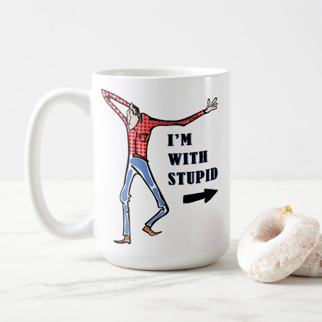 Caneca De Café Raiva, idiota. (Com Donut)