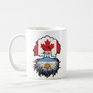 Caneca De Café Raízes de Árvore Argentina canadiana do Canadá