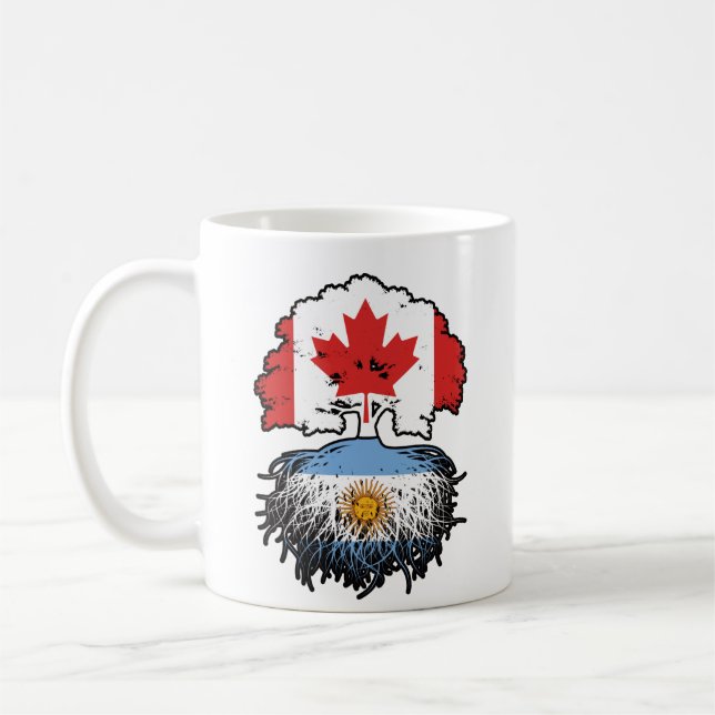 Caneca De Café Raízes de Árvore Argentina canadiana do Canadá (Esquerda)