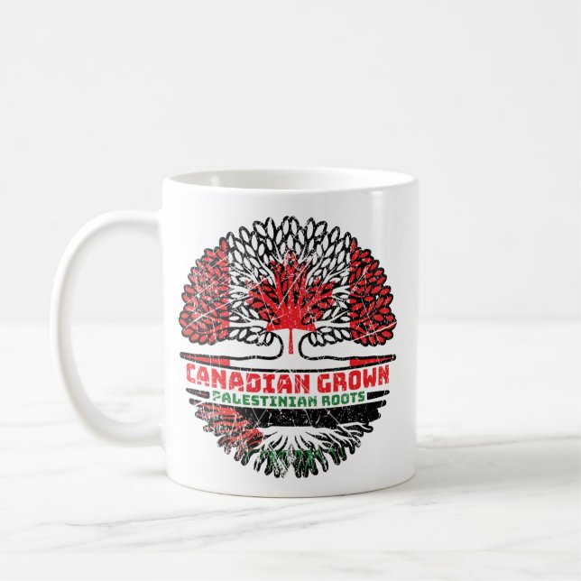 Caneca De Café Raízes de Árvore Palestiniana do Canadá (Esquerda)