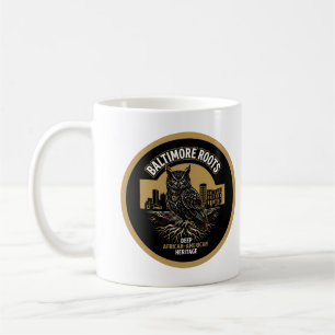 Caneca De Café Raízes de Baltimore Coruja Sábia Patrimônio Afro-A