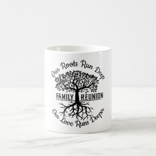 Caneca De Café Raízes do Coração da Árvore da Família de Reu