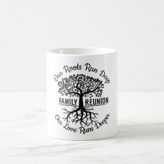 Caneca De Café Raízes do Coração da Árvore da Família de Reunião