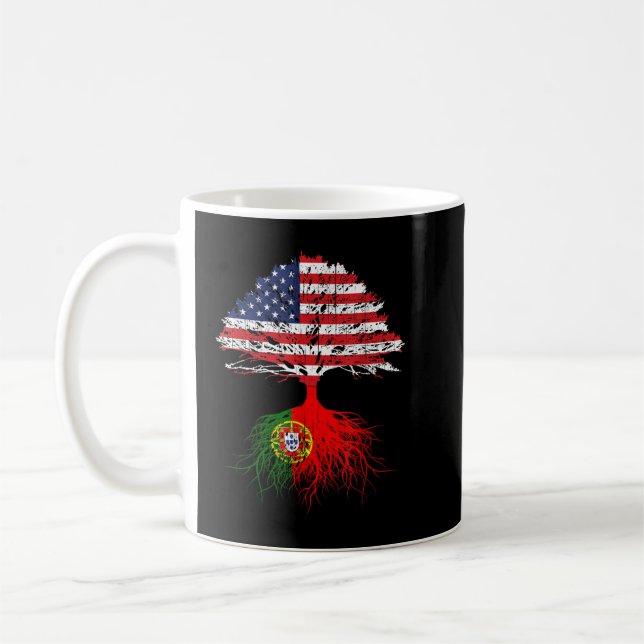 Caneca De Café Raízes Portuguesas Americanas Cultivam Portugal Fl (Esquerda)