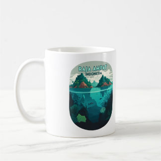 Caneca De Café Raja Ampat Indonésia Submarino Scuba Retro