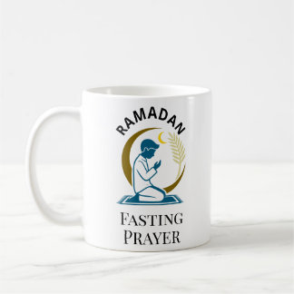 Caneca De Café Ramadan Fasting Prayer Man Islamic Vector Graphic 