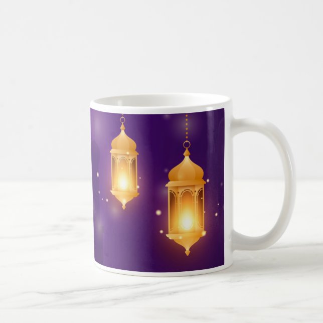 Caneca De Café Ramadan Kareem Bem-vindo ao Santo Mês Roxo (Direita)