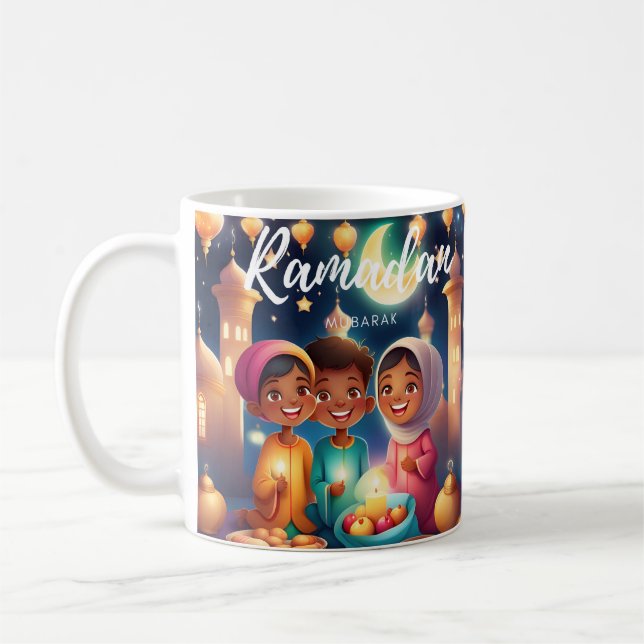 Caneca De Café Ramadan Mubarak Crianças Rindo de Mug (Esquerda)