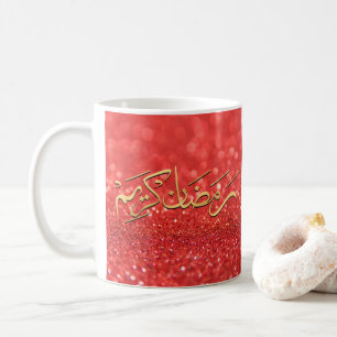 Caneca De Café Ramadhan kareem em vermelho árabe