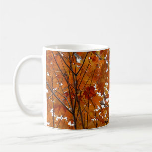 Caneca De Café Ramais de Folhas de Maple I Orange Autumn
