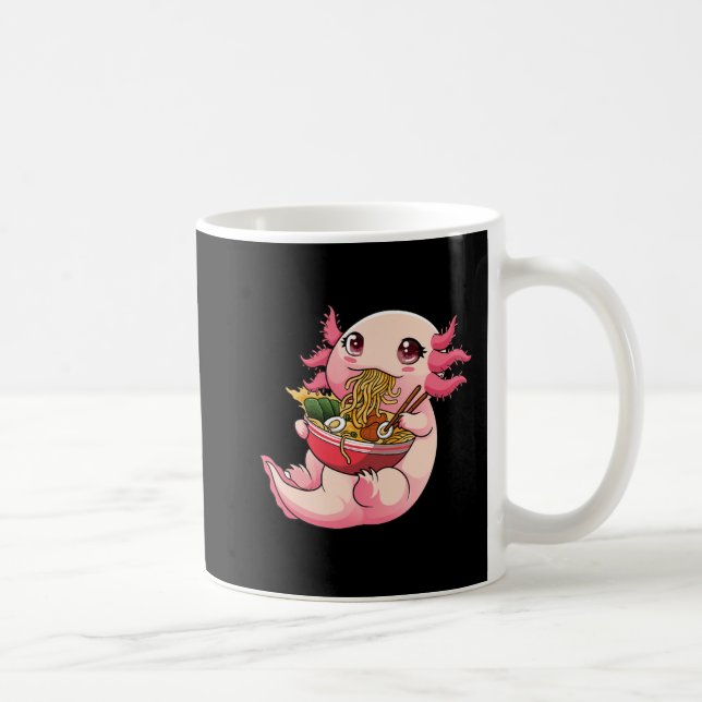 Caneca De Café Ramen Axolotl Kawaii Anime Comidas Japonesas Tee (Direita)