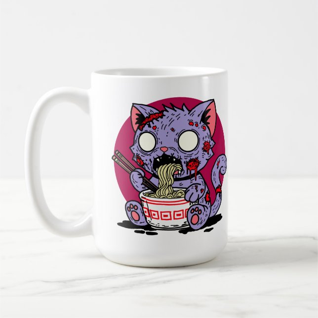 Caneca De Café Ramen Cat Zombie (Esquerda)
