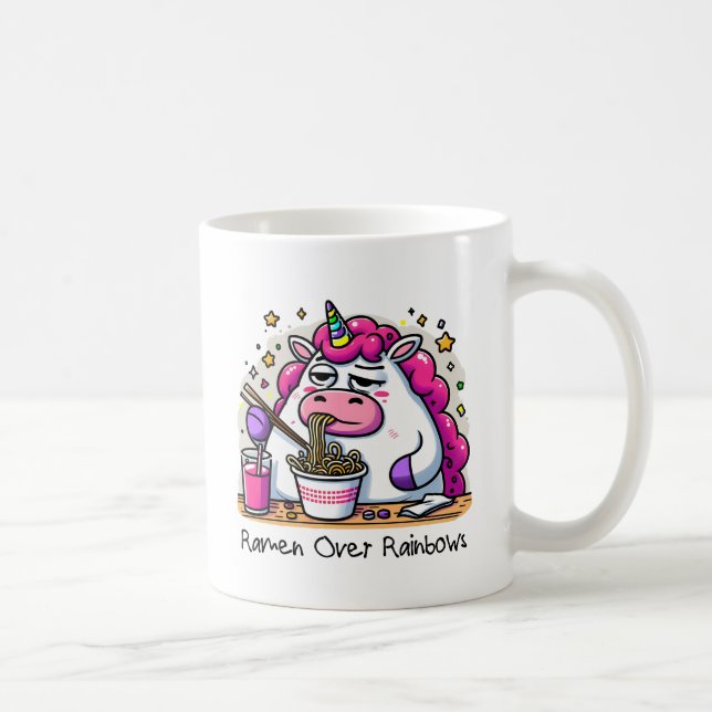 Caneca De Café Ramen de Comida Unicorn (Direita)