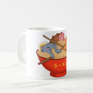 Caneca De Café Ramen e Pygmy Hippo