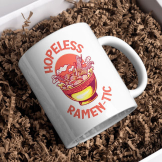 Caneca De Café Ramen-tic sem esperança - Sobreloso de macarrão ja