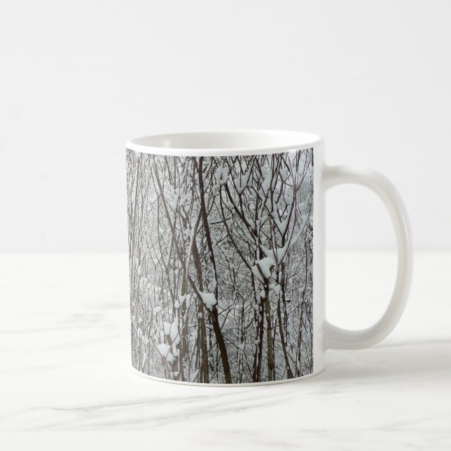 Caneca De Café Ramificações cobertas por neve Abstrato de inverno (Direita)
