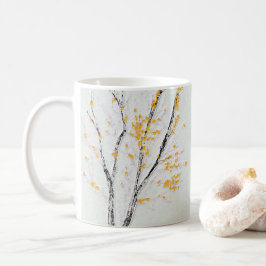 Caneca De Café Ramificações da Árvore de outono com Folhas de out