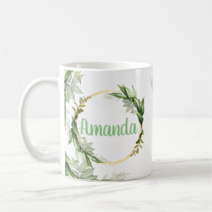 Caneca De Café Ramificações de Flor em Árvore Oliveira