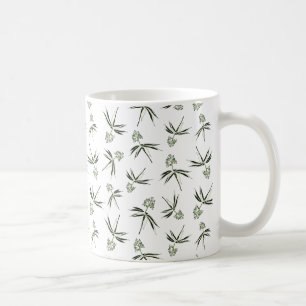 Caneca De Café Ramificações verdes amigáveis - padrão perfeito