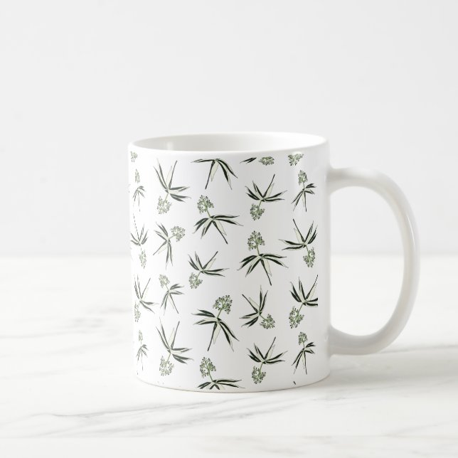 Caneca De Café Ramificações verdes amigáveis - padrão uniforme Ca (Direita)