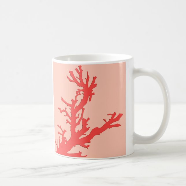 Caneca De Café Ramo de coral - tons de laranja coral (Direita)